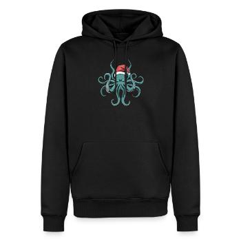 Oktopus Weihnachten Lustiges Geschenk - Männer Premium Bio Hoodie - Schwarz - Vorne - Nico (187cm)