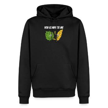 Houblon malt - Sweat à capuche Premium bio Homme - noir - Devant - Nico (187cm)