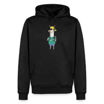 Alpaka Cool - Männer Premium Bio Hoodie - Schwarz - Vorne - Nico (187cm)