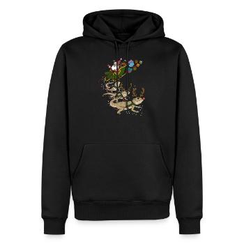 Bartagame Weihnachten - Männer Premium Bio Hoodie - Schwarz - Vorne - Nico (187cm)