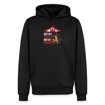 Pas mon cirque pas mes singes - Sweat à capuche Premium bio Homme - noir - Devant - Nico (187cm)