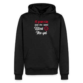 15 ans ensemble - Sweat à capuche Premium bio Homme - noir - Devant - Nico (187cm)