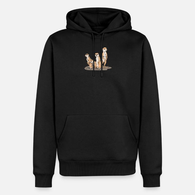 Erdmännchen - Männer Premium Bio Hoodie - Schwarz