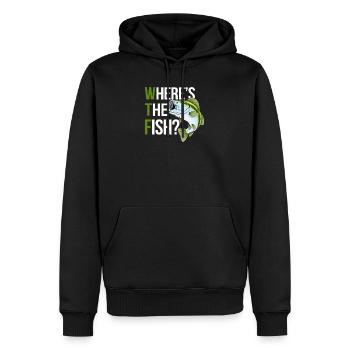 Wheres The Fish - Men’s Premium Organic Hoodie - black - Front - Nico (187cm)