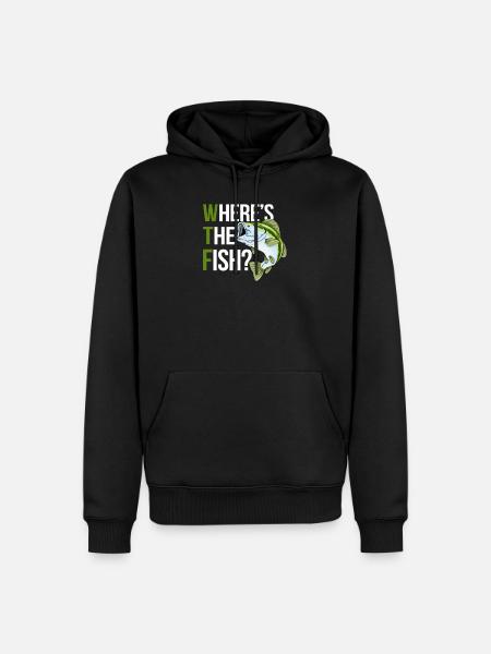 Wheres The Fish - Men’s Premium Organic Hoodie - black