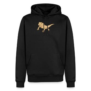 dragon barbu - Sweat à capuche Premium bio Homme - noir - Devant - Nico (187cm)