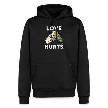 perruche - Sweat à capuche Premium bio Homme - noir - Devant - Nico (187cm)