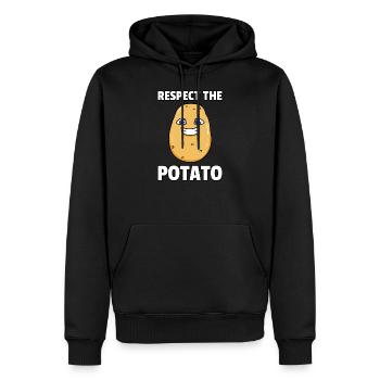Je suis une pomme de terre - Sweat à capuche Premium bio Homme - noir - Devant - Nico (187cm)