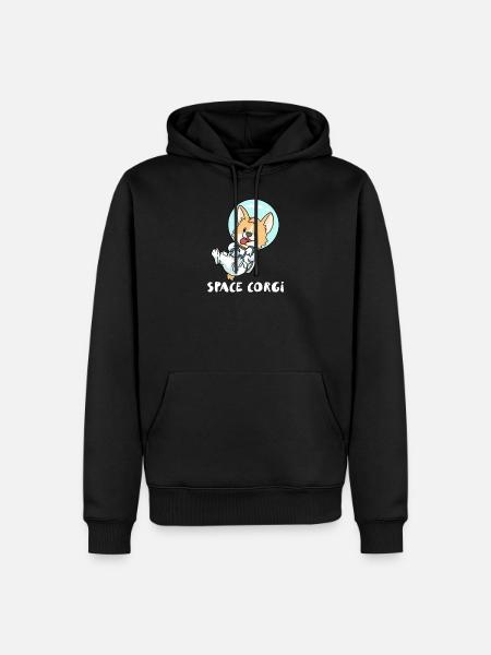 Space Corgi - Männer Premium Bio Hoodie - Schwarz