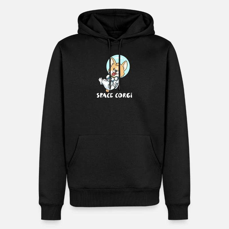 Space Corgi - Männer Premium Bio Hoodie - Schwarz