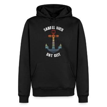 SABBEL NICH DAT GEIT GESCHENK RETRO ANKER - Männer Premium Bio Hoodie - Schwarz - Vorne - Nico (187cm)