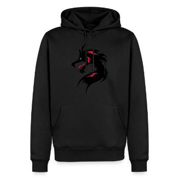 ❤️👄🐉Cool Dragon Head-I Love Dragon- 龍 - Sweat à capuche Premium bio Homme - noir - Devant - Nico (187cm)