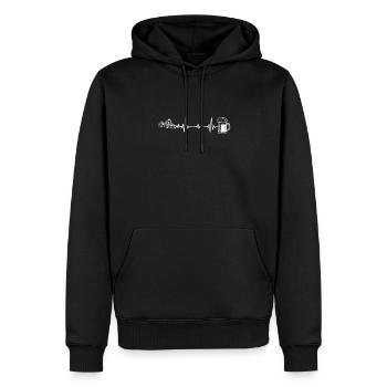 Berge Wandern Bier Geschenkidee Design - Männer Premium Bio Hoodie - Schwarz - Vorne - Nico (187cm)