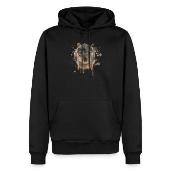 Rauhaardackel Dackel Dachshund Teckel Illustration - Männer Premium Bio Hoodie - Schwarz - Vorne - Nico (187cm)