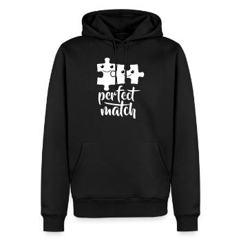 Pièces de puzzle mignonnes Puzzle Match parfait disant - Sweat à capuche Premium bio Homme - noir - Devant - Nico (187cm)