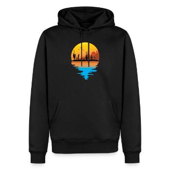 T-shirt Cowboy Retro Vintage Canyon du désert - Sweat à capuche Premium bio Homme - noir - Devant - Nico (187cm)