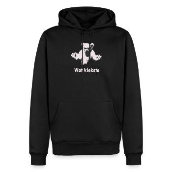 Berliner Bär Eisbär Wat KieksteBerlin Hauptstadt - Männer Premium Bio Hoodie - Schwarz - Vorne - Nico (187cm)
