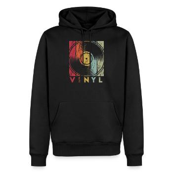 Vinyl retro old school used look Schallplatte - Männer Premium Bio Hoodie - Schwarz - Vorne - Nico (187cm)