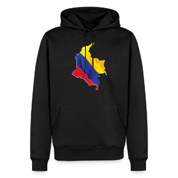 Drapeau de la Colombie réel - Carte du drapeau - Sweat à capuche Premium bio Homme - noir - Devant - Nico (187cm)