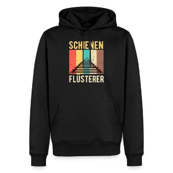 Zug - Männer Premium Bio Hoodie - Schwarz - Vorne - Nico (187cm)