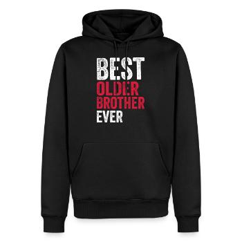 meilleur frère aîné - Sweat à capuche Premium bio Homme - noir - Devant - Nico (187cm)