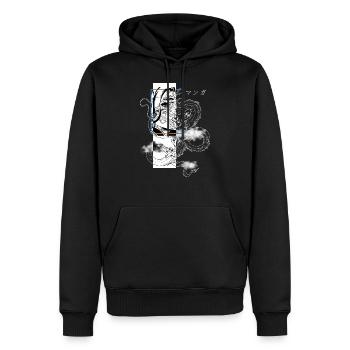 Otaku Japan E-Girl Outfit Streetwear Dragon Anime - Männer Premium Bio Hoodie - Schwarz - Vorne - Nico (187cm)