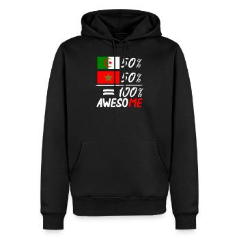 50% Marokko 50% Algerien - Männer Premium Bio Hoodie - Schwarz - Vorne - Nico (187cm)