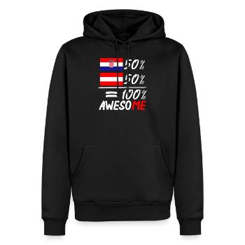 50% Croate 50% Autriche - Sweat à capuche Premium bio Homme - noir - Devant - Nico (187cm)