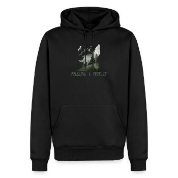 Preserve & Protect Umweltschutz Klimaschutz Wolf - Männer Premium Bio Hoodie - Schwarz - Vorne - Nico (187cm)