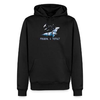 Preserve & Protect Environmental Protection Protection Seal - Men’s Premium Organic Hoodie - black - Front - Nico (187cm)