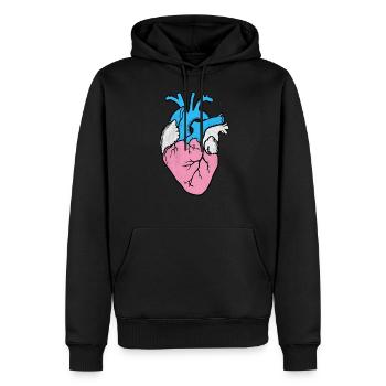 Coeur de LGBT LGBT - Sweat à capuche Premium bio Homme - noir - Devant - Nico (187cm)