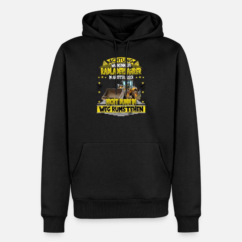 Radladerfahrer Bauarbeiter Baustelle - Männer Premium Bio Hoodie - Schwarz