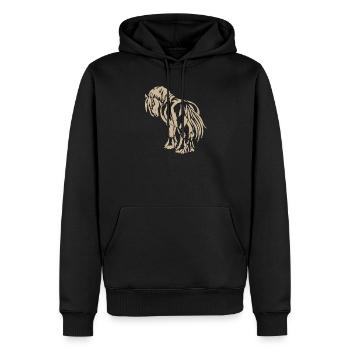 Drôle de cheval Shire Sang froid cadeau Tribal - Sweat à capuche Premium bio Homme - noir - Devant - Nico (187cm)