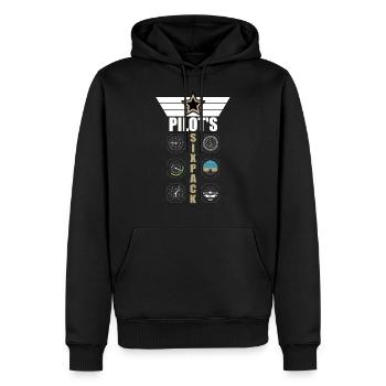 Piloten Geschenk Flugzeug Pilot Sixpack Spruch - Männer Premium Bio Hoodie - Schwarz - Vorne - Nico (187cm)