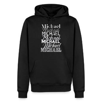 Michael - Männer Premium Bio Hoodie - Schwarz - Vorne - Nico (187cm)