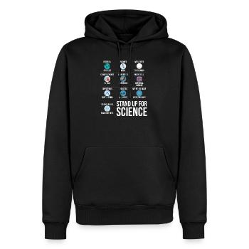 Wissenschaft Klimawandel Geschenk Science Impfen - Männer Premium Bio Hoodie - Schwarz - Vorne - Nico (187cm)