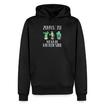 Zuhause Ist Wo Meine Kakteen Sind | Kaktus Pflanze - Männer Premium Bio Hoodie - Schwarz - Vorne - Nico (187cm)