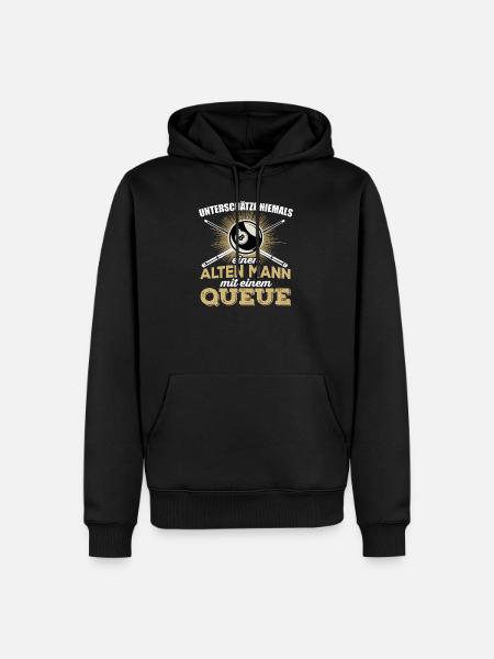 Billard Herren Pool Snooker Spruch Alter Mann pool - Männer Premium Bio Hoodie - Schwarz