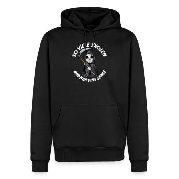 Sense Idioten Sensenmann Spruch lustig Humor - Männer Premium Bio Hoodie - Schwarz - Vorne - Nico (187cm)