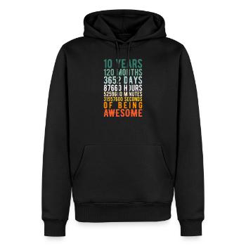 10 Jahre Alt 10. Geburtstag Vintage Retro Nummern - Männer Premium Bio Hoodie - Schwarz - Vorne - Nico (187cm)