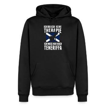 Therapie Teneriffa Reise Urlaub Spruch Erholung - Männer Premium Bio Hoodie - Schwarz - Vorne - Nico (187cm)