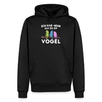 Vogel bescheuert Spruch Haustiere - Männer Premium Bio Hoodie - Schwarz - Vorne - Nico (187cm)