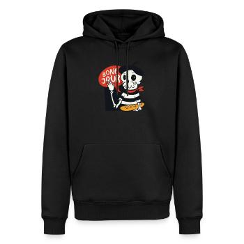 Französischer Skelett Cartoon Mit Bone Jour Spruch - Männer Premium Bio Hoodie - Schwarz - Vorne - Nico (187cm)
