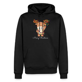 Joyeux Noël. - Sweat à capuche Premium bio Homme - noir - Devant - Nico (187cm)