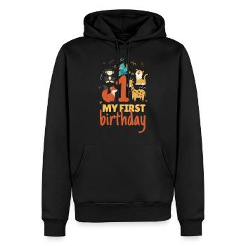 1. Geburtstag Tiere Geschenk Baby 1 Jahre Kinder - Männer Premium Bio Hoodie - Schwarz - Vorne - Nico (187cm)