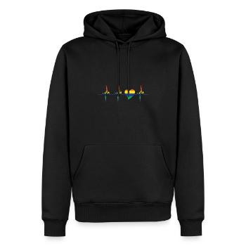 Pride Heart Lgbtq Bisexual Rainbow Love Transgende - Männer Premium Bio Hoodie - Schwarz - Vorne - Nico (187cm)