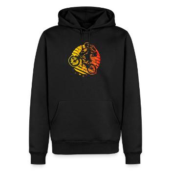BMX Fahrrad - BMX Bike Orange - Männer Premium Bio Hoodie - Schwarz - Vorne - Nico (187cm)