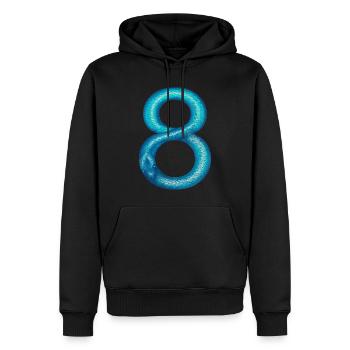 Schlange 8 - Männer Premium Bio Hoodie - Schwarz - Vorne - Nico (187cm)
