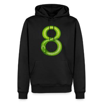 8 3 - Männer Premium Bio Hoodie - Schwarz - Vorne - Nico (187cm)