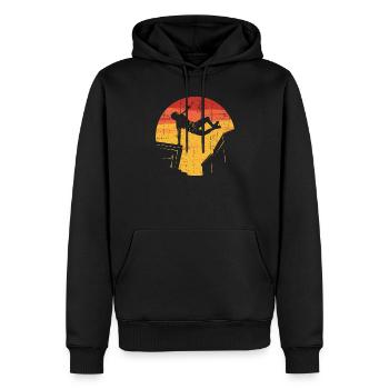Sunset Skater Silhouette auf der Rampe - Männer Premium Bio Hoodie - Schwarz - Vorne - Nico (187cm)